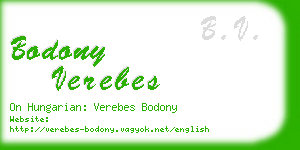 bodony verebes business card